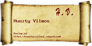 Huszty Vilmos névjegykártya